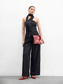 CUCCOO BIZCHIC Giày cao gót hở mũi thời trang nữ, trang trí dây xích, giày đi làm - Đỏ - Xem 10