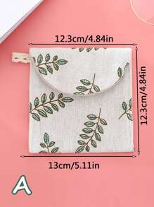 1 件无纺布卫生巾收纳袋，现代叶子图案卫生棉条收纳袋，适用于卫生巾旅行收纳袋、化妆包、化妆包、度假收纳袋、大容量化妆品收纳盒、化妆盒，可容纳口红、刷子、护肤品、手机、硬币、小物品，适用于家庭、礼物、度假和节日万圣节圣诞节多功能用途，波西米亚风 - 多色 - 查看 2