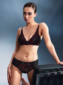 EmpressEnvy Whimsical Bachelorette Grown Women Fits Lace Lingerie Bra With Front Closure