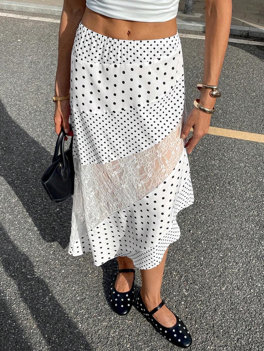 Serisse Falda de línea A simple y de moda para mujeres, adecuada para ropa de verano de mujer, ropa de verano para mujeres, ropa de mujer, falda de trabajo de verano para mujeres, falda blanca de mujer