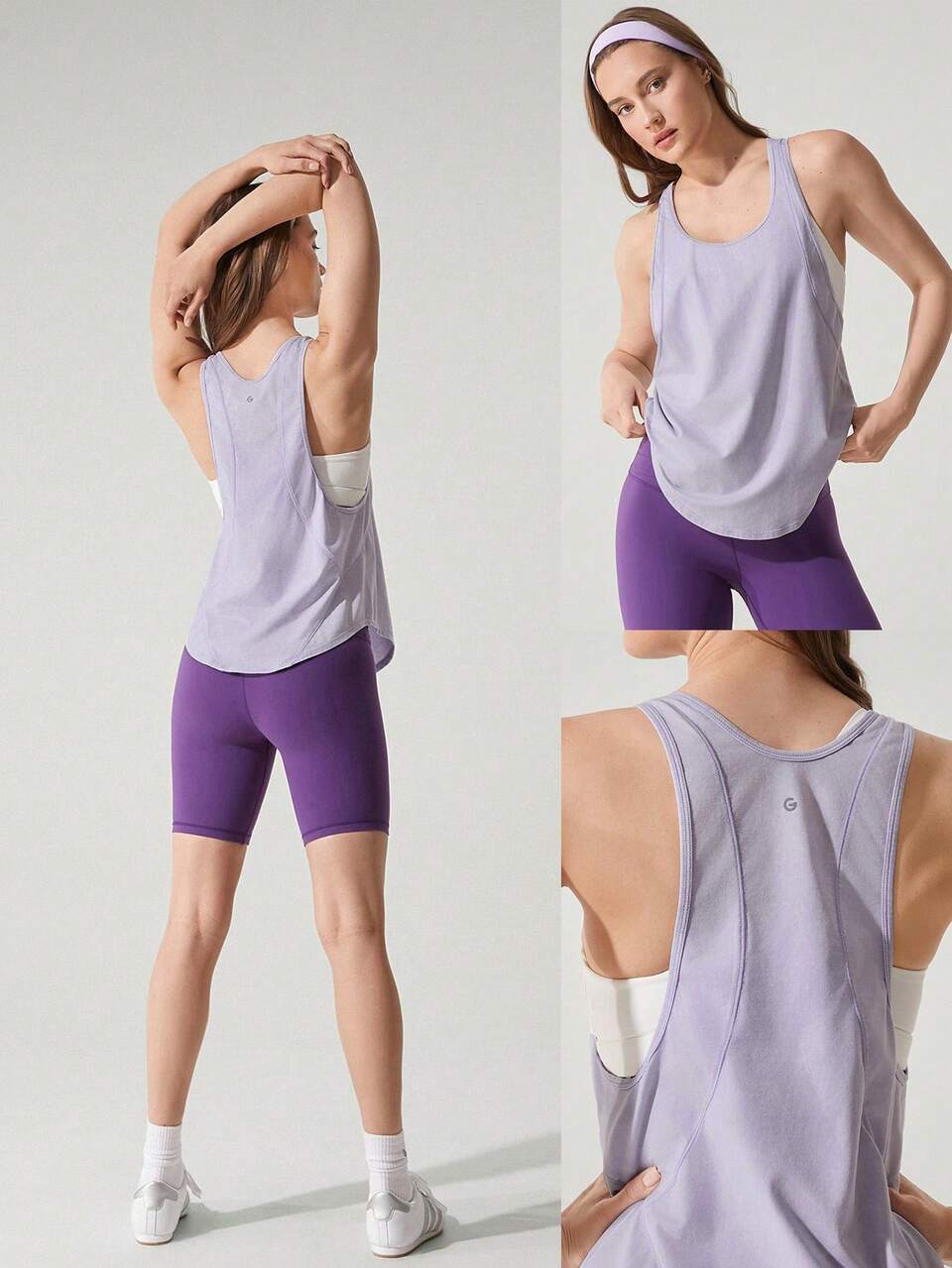 Washed Pima Cotton Ready To Race Hip Length Racerback Active Tank Top Low Impact Daily Casual Wear