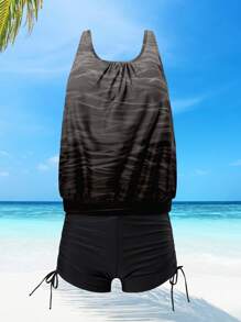 Swim Lushoire New Fashionable Tankini Set, Slimming Beachwear For Women, Perfect For Beach Resort Holiday For Summer Beach Vacation