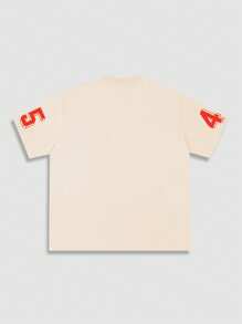 ROMWE MEN Anime Conjunto de 2 piezas de camiseta de manga corta y pantalones cortos con estampado de anime para hombre, para uso diario