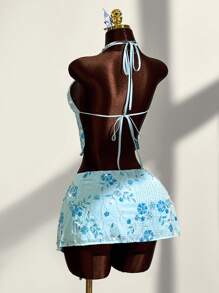 Amplova 女士夏季度假穿搭，女士日常两件套穿搭，海岛度假穿搭 - 藍色 - 查看 2