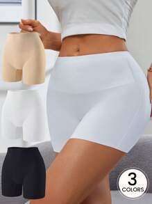 SHEIN 3pcs/Set Women Casual Shaping Shorts, Multiple Colors