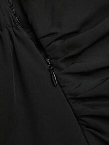 Sweetra Damen V-förmiger Rüschensaum Rock mit Tunnelzug in der Taille, Split, Retrostil, Weinrot, Frühling/Sommer, geeignet für Valentinstag, Party, Boho