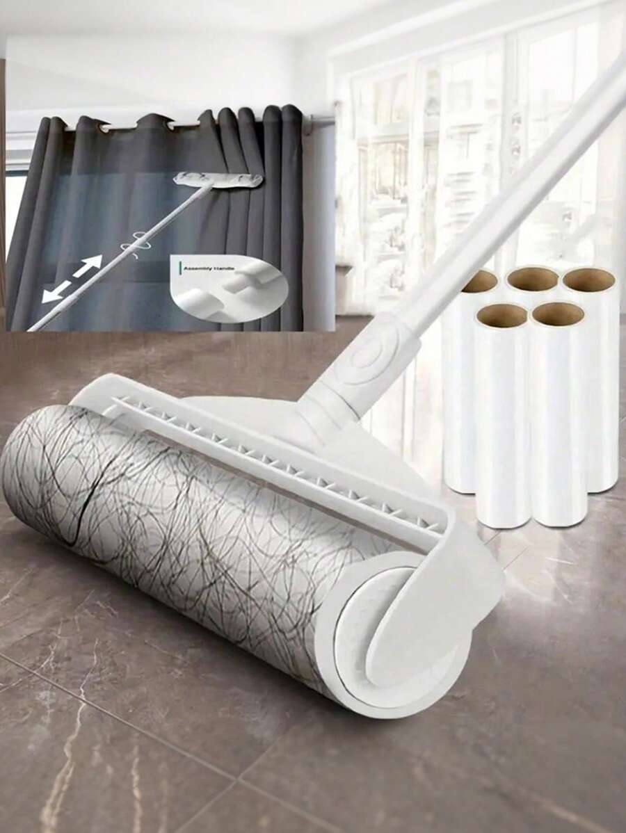 1 件 9.45 英寸撕式粘毛滚筒刷、除毛滚筒、除尘工具、清洁用品 - 白色 - 查看 1