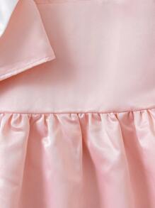 2 件套青少年女孩优雅套装：3D 花卉前背心衬衫和裙子