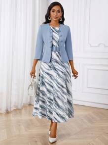 SHEIN Lady Women Two Pieces Outfits For Daily Wear - Blue - View 6