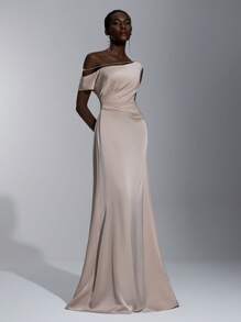 Elitara Elegant, Romantic, Sexy, Minimalist Khaki Satin Stretchy Spaghetti Strap Backless, Bodycon Dress, Fashion, Influencer, Holiday, Party, Birthday, Wedding, Bridesmaid