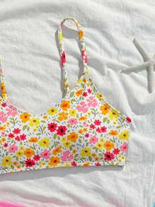Bộ đồ bơi bikini hoa nhỏ nhắn cho bé gái tuổi teen đi nghỉ ở bãi biển - Nhiều màu - Xem 3