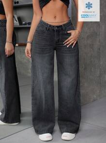 SHEIN ICON V型低腰牛仔裤，夏季时尚