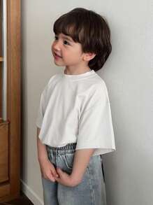 Hapijoa Kids Fall Clothes, Toddler Boys T-Shirt - White - View 2