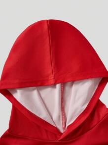 SHEIN Conjunto informal de niño preadolescente con sudadera con capucha, chaleco y pantalones cortos con estampado de letras, adecuado para deportes, reuniones, escuela y compras