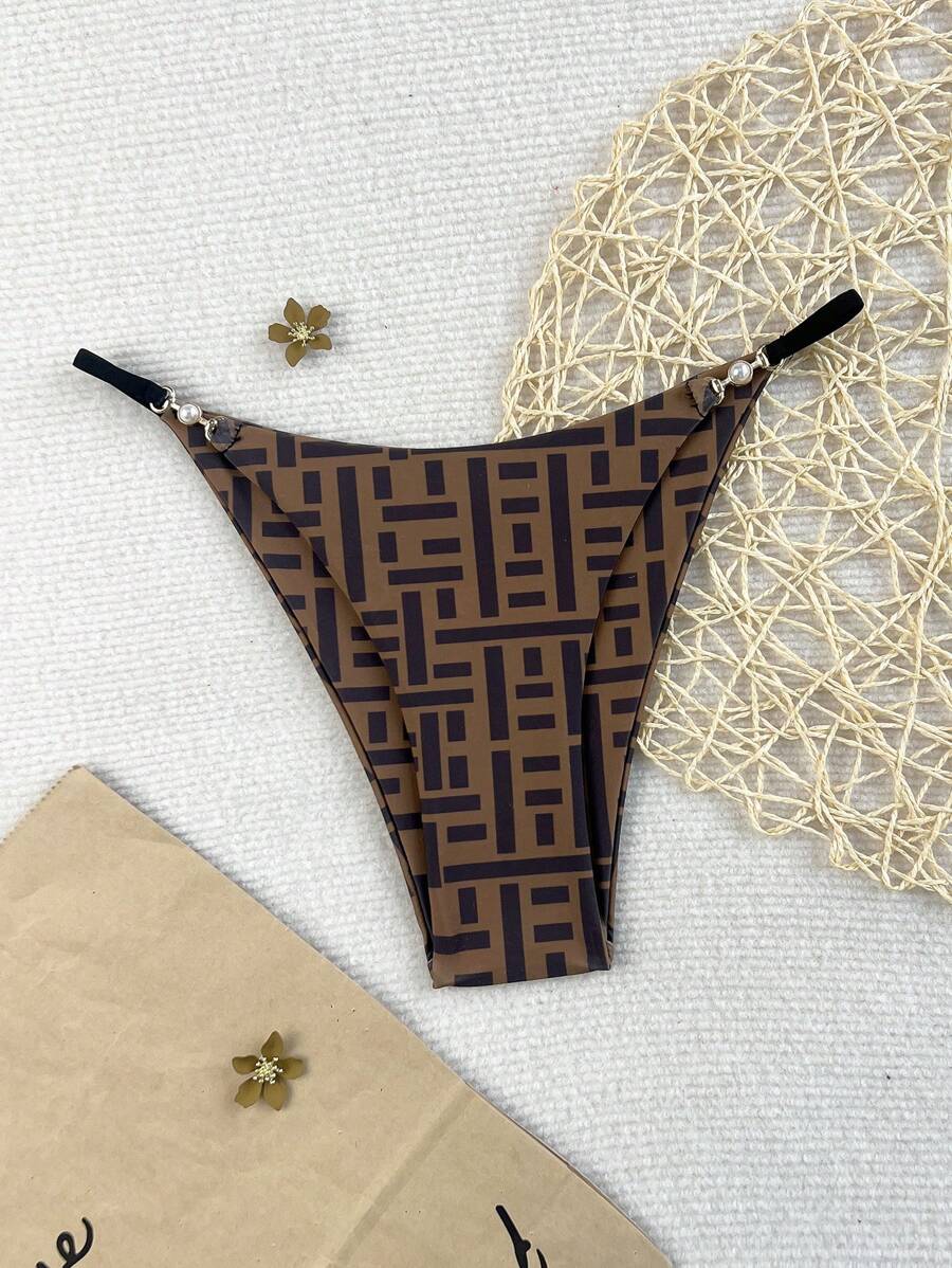 2025 Vacation Beach Bikini Bottom, Random Print For Summer - Multicolor - View 1