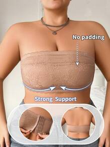 1 pieza Sujetador lencero invisible sin tirantes de mujer, con hebilla lateral, que levanta y evita el flacidez, talla grande