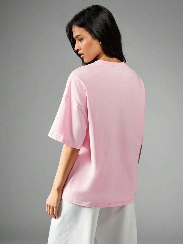 Missguided x Playboy T-shirt oversize avec logo, style rétro, streetwear, mode urbaine, décontracté, tenue d'intérieur, icône de lapin, collection classique, confort d'été, jersey en coton