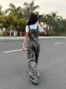 SHEIN ICON 女式休闲迷彩印花牛仔工装裤