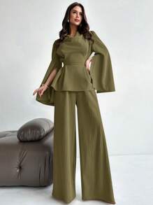 Firerie 女士日常两件套服装 - 軍綠色 - 查看 1