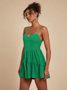 Travachic Green Ruffled Hem Casual Fashionable Jumpsuit - Green - View 7