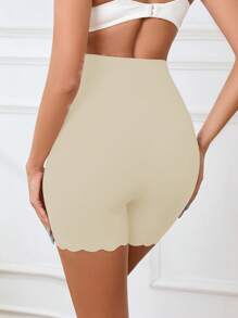 Bragas sin costuras de unicolor y cintura alta para maternidad - Albaricoque - Ver 2