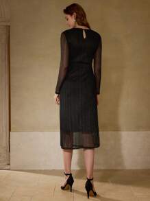 MOTF PREMIUM FLOWY TEXTURED SLEEVELESS DRESS - Black - View 5