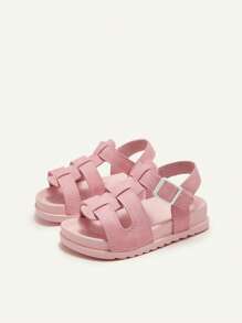 Cozy Pixies 1 par de sandalias planas casuales con cierre de para niñas pequeñas, de estilo princesa, suave suela, fashionables y versátiles, para verano