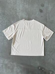 Manfinity EMRG Áo thun nam tay ngắn cổ chữ V in số, lưới vá - Nhiều màu - Xem 3