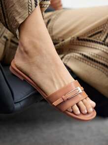 CUCCOO BIZCHIC Women Brown Comfortable Spring/Summer Fashionable Buckle Decor Sandals