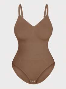 NudeFit 1 pieza Prenda moldeadora sin costuras talla grande para mujer con cinturilla y control de abdomen, diseño de cierre a presión en la Bottom para facilitar la colocación y quitado, se puede usar como prenda exterior