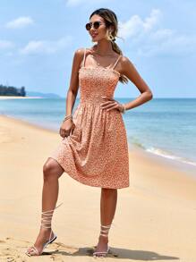 EURMUSE Women One-Piece Sleeveless Solid Color Dress, Fashionable Summer Style Beach Vacation Rust Brown Tropical - Watermelon Pink - View 3