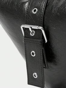 SHECARRY 时尚百搭简约三角形休闲单肩包 - 黑色 - 查看 4