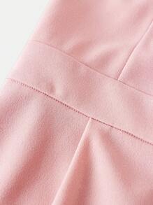 SHEIN Tween Girls' Elegant Halter Backless Bow Jumper Loose Leg Pants - Dusty Pink - View 5