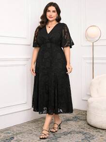 Modelyn Vestido de moda negro minimalista de estilo árabe para mujer de talla grande, adecuado para el verano - Negro - Ver 6