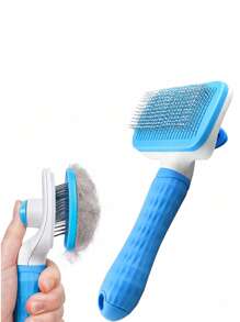 1/2 件猫咪美容刷，自清洁宠物美容刷，适用于狗猫宠物美容刷工具，可轻柔去除松散底毛、垫子缠结毛发，宠物按摩自清洁刷升级版 - 彩色 - 查看 12