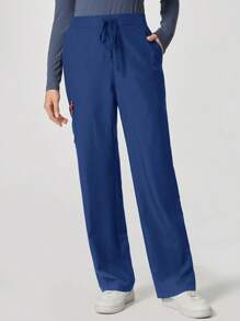 TaskEZ Loose Straight Pocket Waist Tie Nurse/Doctor Scrub Uniform Bottom - Royal Blue - View 5