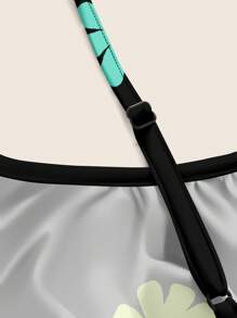 SHEIN EZwear Summer Sexy Black Knit Bodycon Mini Dress With Spaghetti Straps - Multicolor - View 5