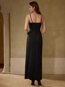 MOTF PREMIUM VÁY CAMI XÉ TAY CẮT HÌNH HOA 3D - màu đen - Xem 5