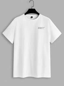 Manfinity VCAY 3pcs/Pack Knit Casual Short Sleeve T-Shirts Tees - White - View 3