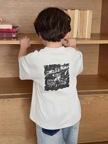 Hapijoa Kids Fall Clothes, Toddler Boys T-Shirt - White - View 3