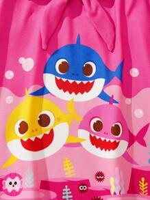 BABY SHARK X SHEIN Đầm tay ngắn họa tiết đại dương dễ thương cho bé gái - Nhiều màu - Xem 6