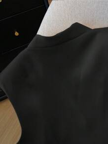 SHEIN Clasi 女士无袖优雅开衫 - 黑色 - 查看 3