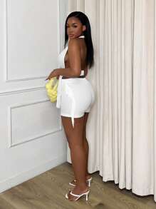 Slaydiva Women Two Pieces Outfits For Daily Wear - White - View 2