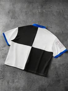 Manfinity Campus Court Herren Polo-Shirt im Universitätsstil in Schwarz & Weiß kariert mit Sport-Stern Aufdruck - Verschiedenfarbig - Übersicht 4