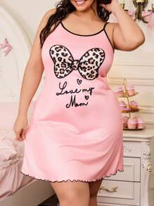 Slumberry CURVE Váy ngủ không tay in nơ cỡ lớn cho nữ mùa lễ hội - Nhiều màu - Xem 1