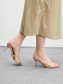 CUCCOO BIZCHIC Cuccoo Women's Versatile Simple High Heel Sandals - Champagne - View 4