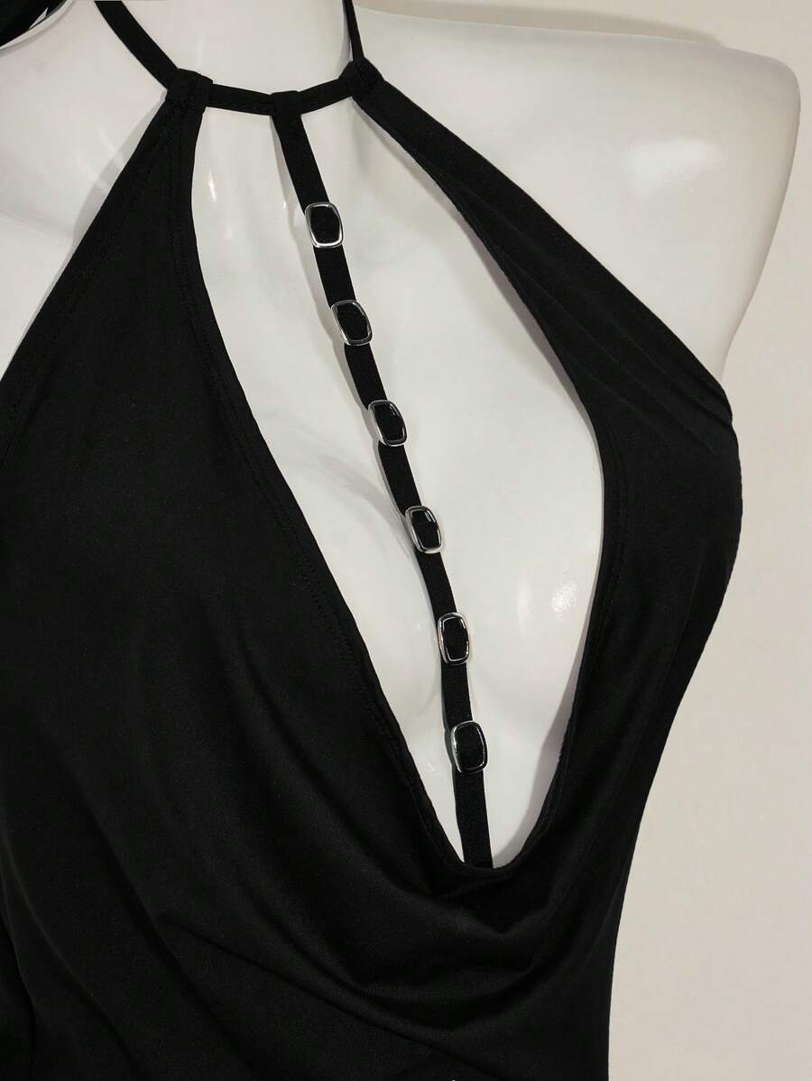 SHEIN ICON 女士纯色镂空时尚背心，适合夏季