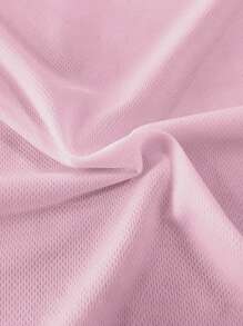 Manfinity Dauomo 男士夏季純色休閒短袖Polo衫和束腰短褲組 - 淺粉色 - 查看 5