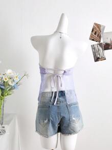 SHEIN Unity 女式蕾丝拼接抹胸 Y2K - 紫丁香色 - 查看 2