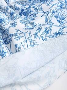 Sweetra Spring/Summer Ditsy Floral Elastic Waist Short Dress For Women